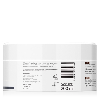 50375 ACNE-STOP  Maska ściągająco-wygładzająca z białą glinką i cynkiem / 200ml